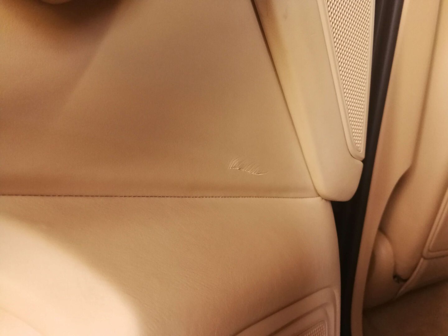 Macan skórzana tapicerka drzwi przed regeneracją